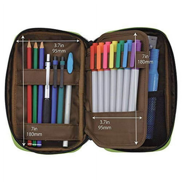 小物 l7ls LIHIT LAB Zipper Pen Case, 7.9x 2x 4.7 Inches, Yellow Green