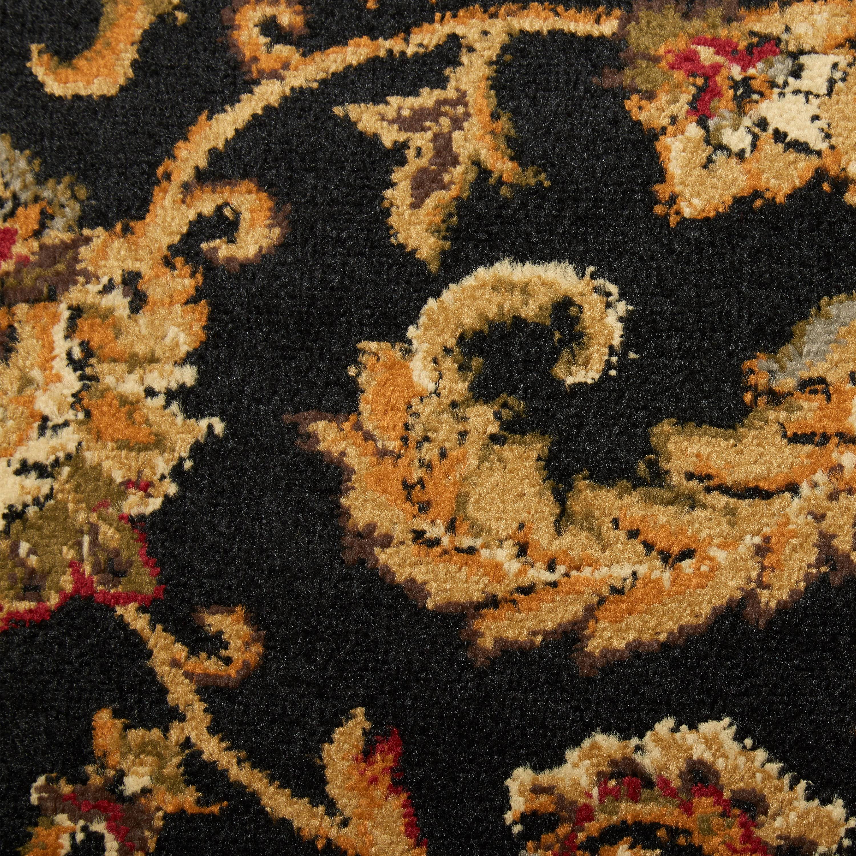 Home Dynamix Royalty Elati Traditional Ornate Damask Area Rug, Black/Ivory, 43"x62"