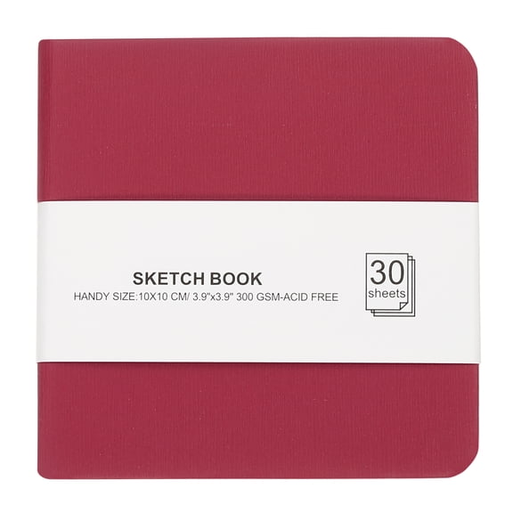 Uxcell 30 Sheet 300GSM/140lb Watercolor Sketchbook, Dark Pink