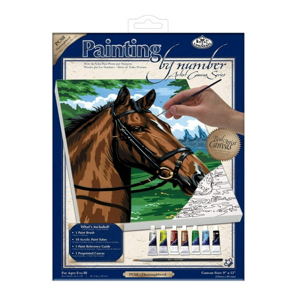Royal & Langnickel Painting by numbers™ 10pc Thoroughbred Canvas Painting Project