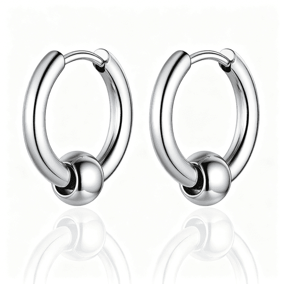 DESIGNICE Jewelry Mens Earrings Hoop,Surgical Steel Hipster Punk Spike Hoop Huggie Earrings for Men/Women,Hypoallergenic for Sensitive Ears,Gift Box Included