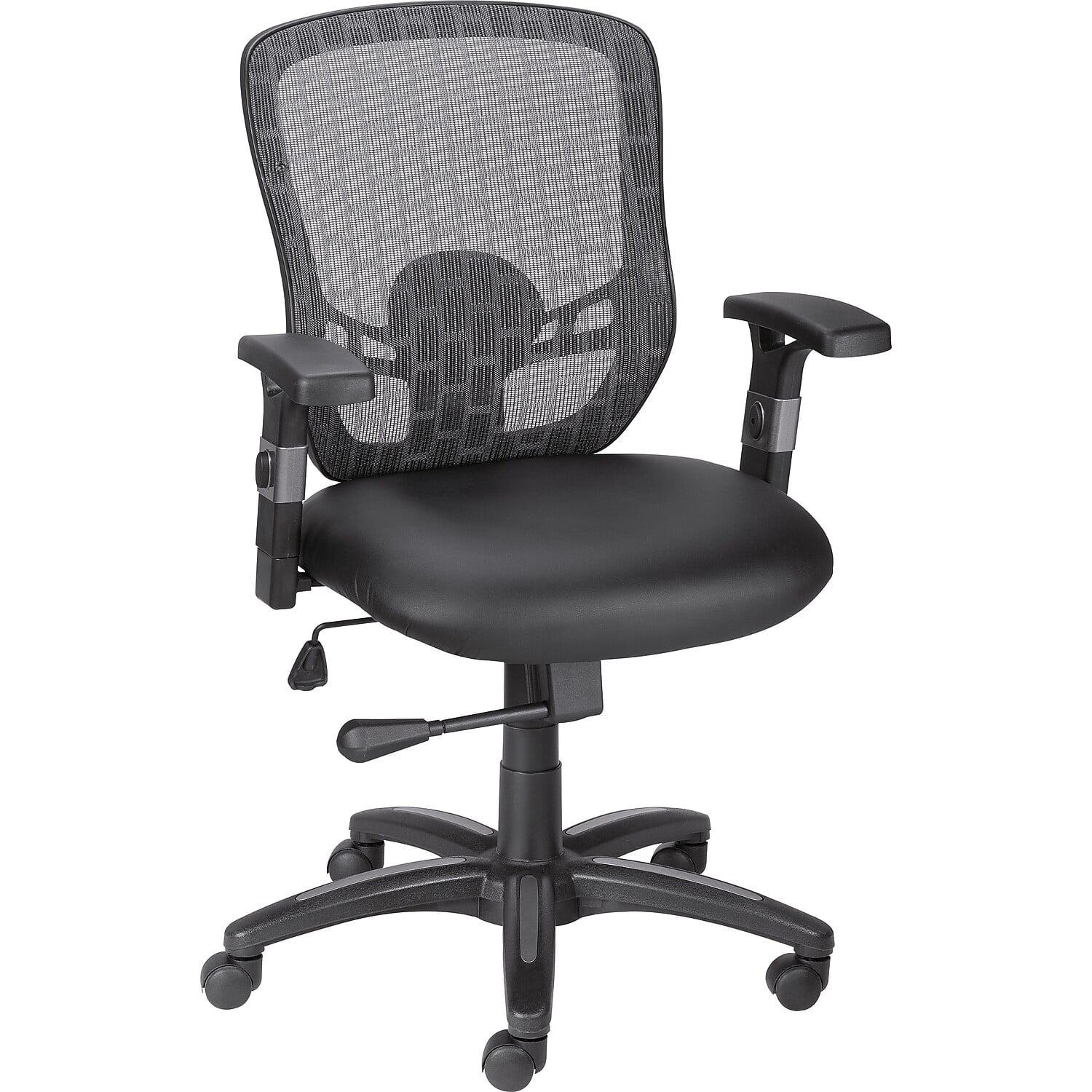 Staples Lockland Bonded Leather Big Tall Managers Chair with Adjustable Arms Black 53235 58067 Walmart