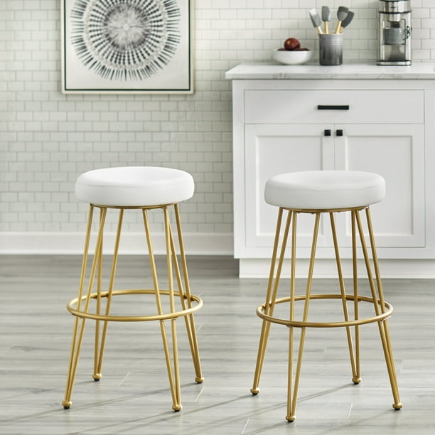 High Backless Counter Stool Set Of 2, 25 Inch Bar Stools Set Of 2