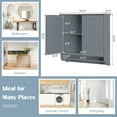 thumbnail image 3 of Giantex  Bathroom Cabinet Wall Mounted, Over The Toilet Storage Cabinet, Medicine Cabinet w/Towel Bar, Gray, 3 of 7