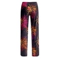 thumbnail image 4 of Halloween Costumes Pajama Pants Women Elastic Waist Halloween Cute Ghost Printed Loose Cotton Plus Size Sleep Pants Hot Pink S, 4 of 6