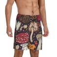 thumbnail image 2 of Sikiie Forest Wild Mushroom Mens Pajama Shorts, Lightweight Lounge Pant with Pockets Soft Sleep Pj Shorts for Men3X-Large, 2 of 6