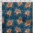 thumbnail image 3 of Soimoi Chinese Floral Printed, Cotton Fleece, Fabric by The Yard Sewing DIY Stretch Fabric 56 Inches Wide, WarmFabric for Hats, Coats, Gloves, Blankets, Teal Blue, 3 of 5