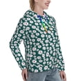 thumbnail image 6 of Fotbe Daisies Flowers Pattern Womens Long Sleeve Hoodie, Pullover Hooded Sweatshirt, Kangaroo Pocket Hoodie with Eye-catching Drawstrings-, 6 of 7
