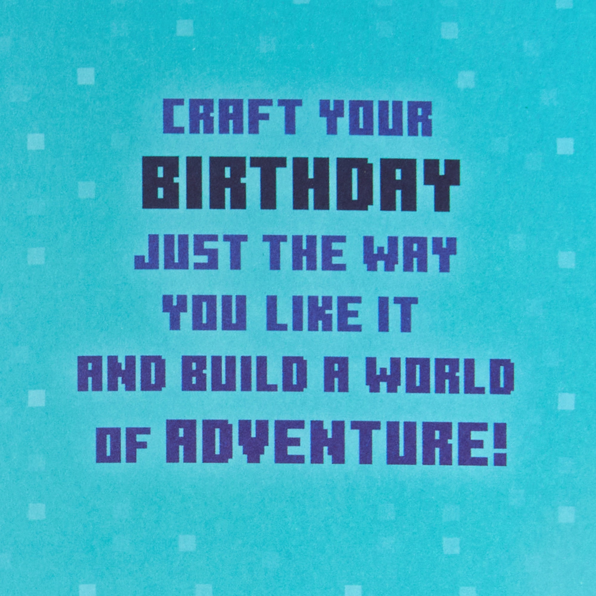 Hallmark Minecraft Birthday Card for Boy with Stickers (Build a World of Adventure)