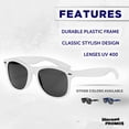 thumbnail image 2 of Plastic Tahiti Sunglasses Set of 10, Bulk Pack - UV Protection, Perfect for Party, Beach, Outdoor - White, 2 of 8