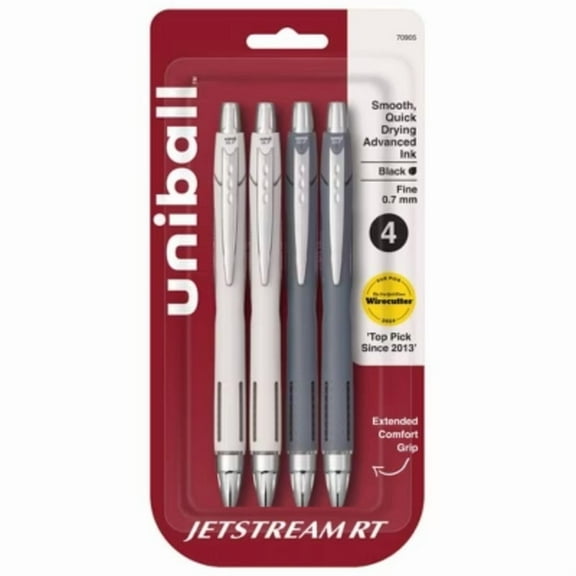 uniball Jetstream Ballpoint Fine Point 0.7mm Pens 4pk Black Ink