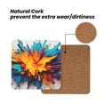 thumbnail image 4 of Xecao Colorful Paint Print for MDF Cork Coaster 4 Pcs,Drink Coasters,Suit for House Warming Gifts New Home ,Coffee Table Decor-Square, 4 of 7