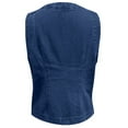thumbnail image 5 of TrendOFT Button Down Denim Vest Tops for Women Sleeveless Fitted Jean Tank Tops Summer Trendy Casual Waistcoat Navy M, 5 of 6