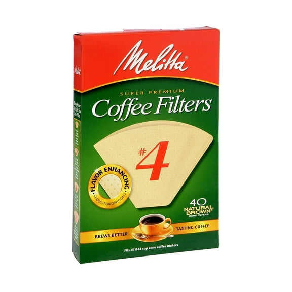 Melitta Super Premium #4 Natural Brown Coffee Filters, 40 ct Pack of 6