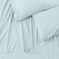 thumbnail image 3 of Chanasya 4-Piece Ultra Soft Solid Embroidery King Sheets Set - 15 Inches Deep Pocket Luxurious Soft Brushed Microfiber - (1 Flat Sheet, 1 Fitted Sheet & 2 Pillowcases ) Light Blue - King, 3 of 3