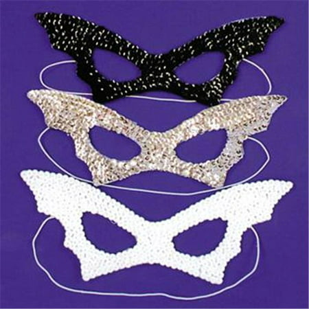 Costumes For All Occasions Ti15Wt Bat Mask Sequin White