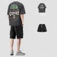 thumbnail image 2 of Conjuntos de chándal, pantalones cortos, top gris, estampado deportivo, ropa para hombre, camiseta de jogging, tendencia chic básica 2024, XL, 2 of 5