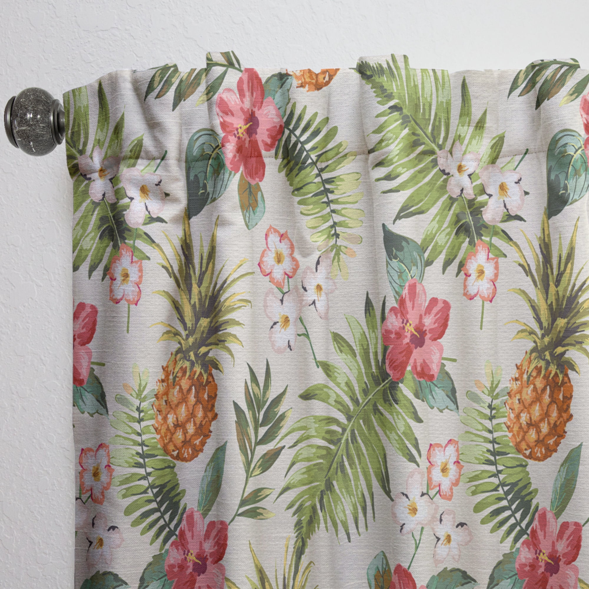 Designart 'Pineapple Summer Bliss Retro IV' Mid-Century Modern Curtain Panel