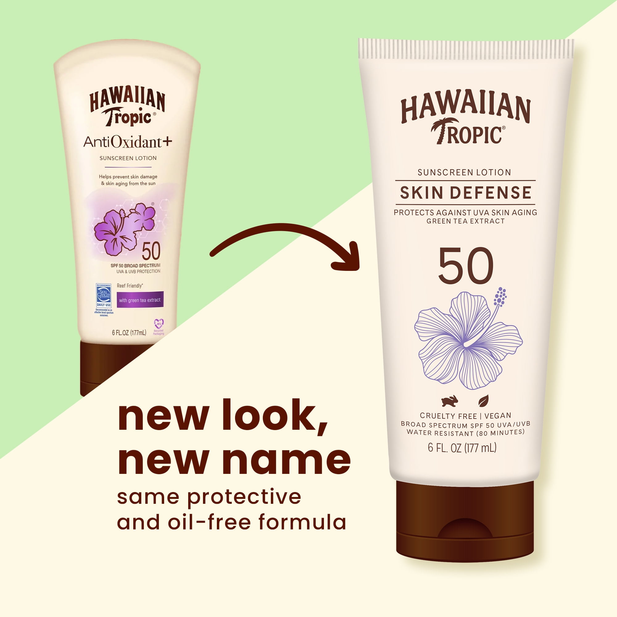 Hawaiian Tropic Skin Defense Sunscreen Lotion SPF 50, 6oz