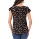 thumbnail image 3 of INSPIRAR CHIC Blusa Floral para Mujeres del Día de San Valentín, Casual de Verano, Cuello Cuadrado, Chiffon, Manga Corta, Camisas con Volantes, S Rosa, Negro, 3 of 6