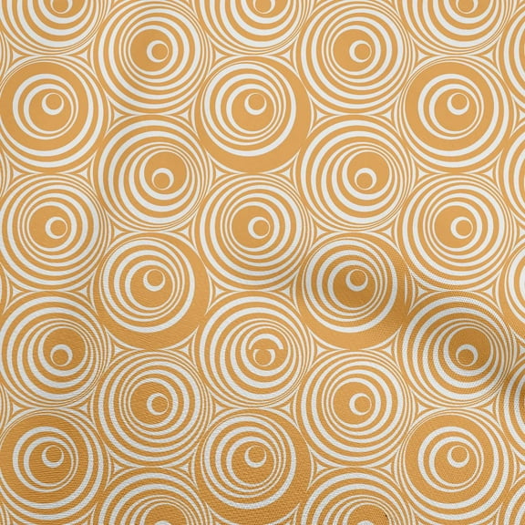 oneOone Polyester Spandex Dark Peach Fabric Geometric Line Art Circle Sewing Material Print Fabric By The Yard 56 Inch Wide