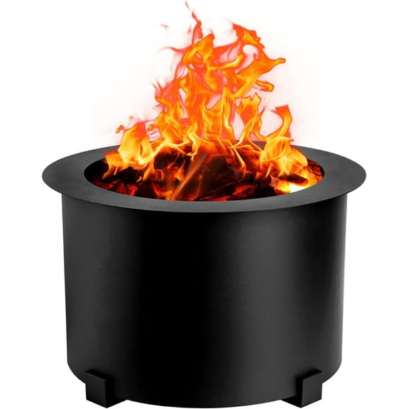 Smokeless Fire Pits Outdoor 21.5 Inch Carbon Steel Stove Bonfire Wood Burning Firepit for Picnic Camping Backyard