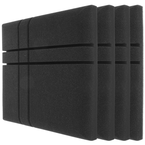 4pcs Adhesive Acoustic Sponge Panel Studio Soundproofing Panel Pad Fire Resistant Sound Proof Padding
