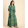 thumbnail image 3 of Moomaya Kimono Sleeves V Neck Rayon Kaftan - Women's Stylish Printed Kaftan, 3 of 9