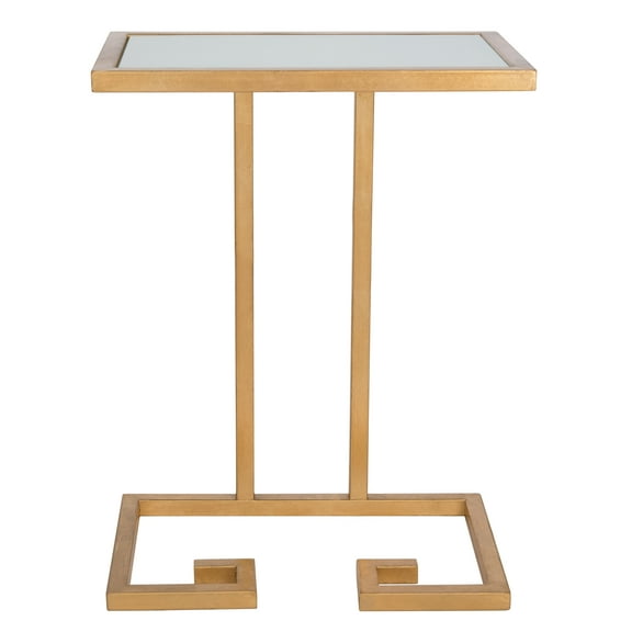 SAFAVIEH Murphy Solid Classic Accent Table, Gold/White Glass