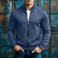 thumbnail image 2 of Frnrwgo Mens Sweatshirt Loose Fit Stand Collar Long Sleeve Solid Color Sports Casual Home Top, 2 of 10