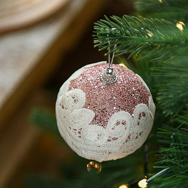 LSLJS Christmas Ball Ornaments Fabric Christmas Balls Christmas Tree Pendant 3.15in Colorful Balls Christmas Hanging Decoration Balls Christmas Decoration