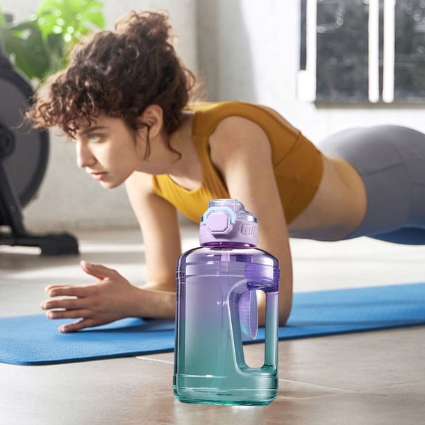 Botella Deportiva de Agua 1600ml Gran Capacidad Reutilizable | Vaso de Plástico con Pajilla | A Prueba de Fugas, Resistente al Calor | Para Gimnasio, Exterior, Estudiantes, Senderismo | Libre de BPA