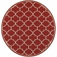thumbnail image 4 of 7'x10' Red and Ivory Trellis Indoor Outdoor Area Rug - 3'6" 3'6" 2' x 3' N/A N/A, 4 of 4