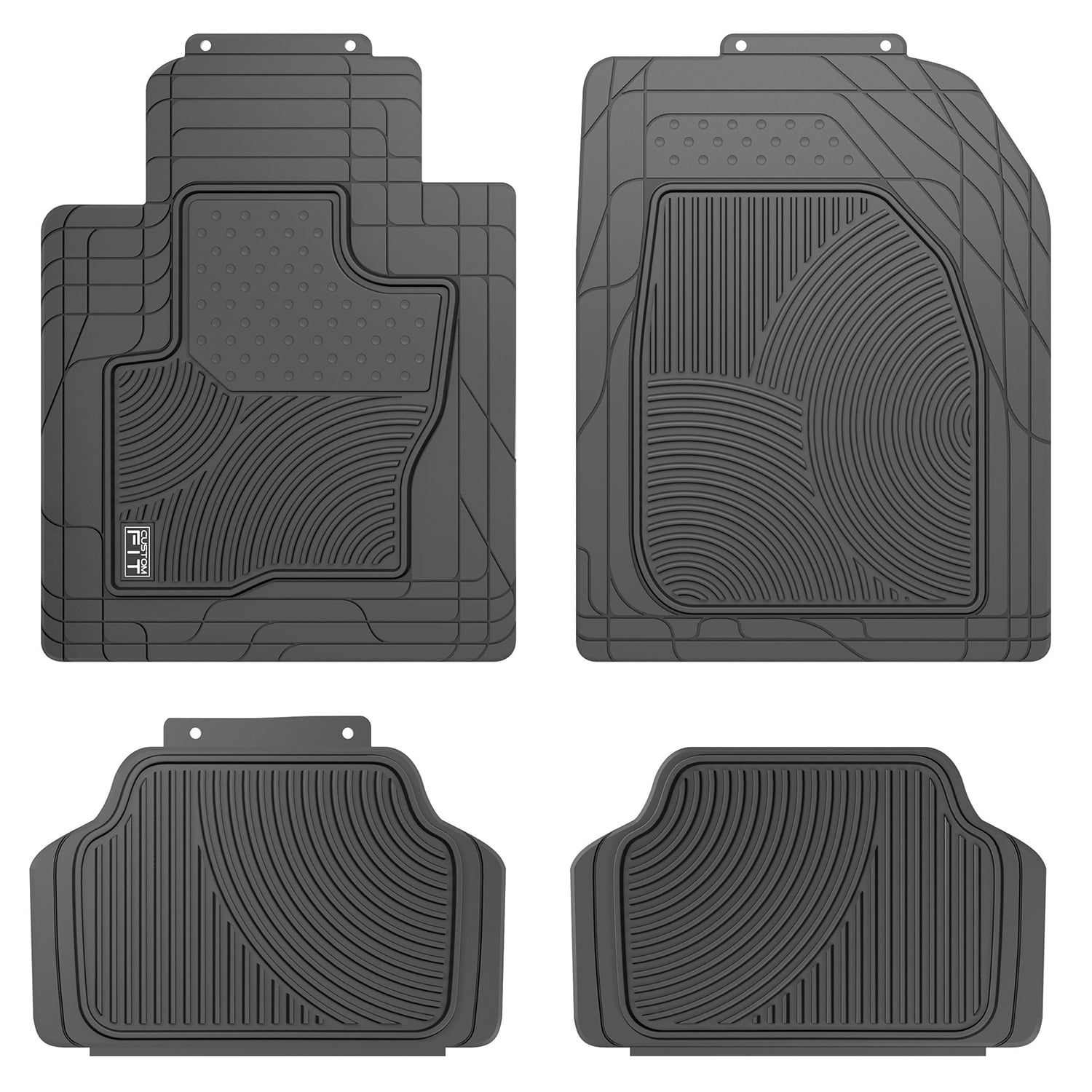 CAT ToughRide Heavy-Duty Piece Rubber Floor Mats For Car Truck Van SUV,  Gray – Odorless Trim To Fit Car Floor Mats, All Weather Deep Dish  Automotive