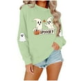 thumbnail image 6 of Halloween Sweatshirts for Womens Crewneck Ghost Printed Shirts Fall Winter Long Sleeve Sweaters Casual Blouses Loose Sweatshirt Pullover Top Halloween Costumes, 6 of 8