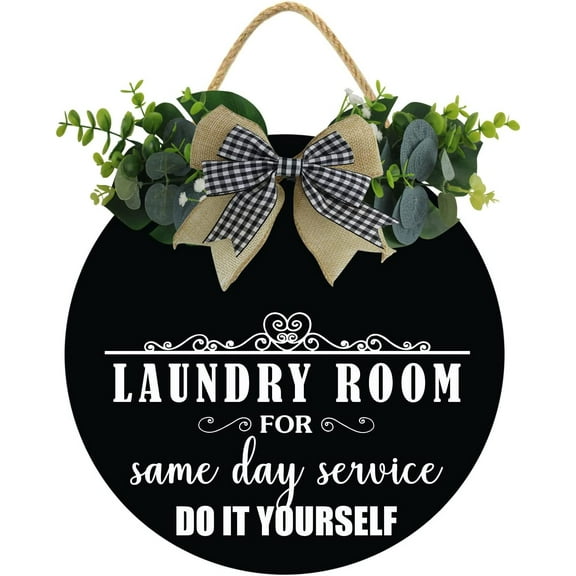 Eveokoki 12" Vintage Farmhouse Laundry Room Sign Country Wall Decor Wash Room Signs Wall Home Decor Art Hanging Signs,Rustic Laundry Room Wall Decores