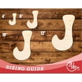 thumbnail image 3 of Unfinished Wood Groovy J Font Shape | DIY Craft Cutout 33" / 3/4", 3 of 3