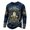 Navy, variant on Broave Men Vintage Dark Halloween Graphic Crewneck Long Sleeve Shirt, Skeleton Tombstone Pumpkin Bat Print Casual Pullover Top, Gothic Bones Halloween Outfit for Men