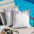 thumbnail image 5 of Pastoral Floral Throw Pillow Cover Spring Purple Flowers Green Leaf Cotton Linen Cushion Cover Throw Pillow Case with Invisible Zipper for Couch Sofa Bed Chair Car 16x16 Inch, 5 of 14