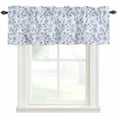 thumbnail image 2 of Valance for Windows,Blue Wildflower Country Herb Valances Curtain Rod Pocket Valance for Kitchen Bedroom Living Room Bathroom,Watercolor Floral Leaves Short Curtains Window Treatment 54x18in, 2 of 9