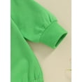 thumbnail image 4 of Newborn Baby Girl Boy St. Patrick's Day Outfit Lucky Embroidery Sweatshirt Romper Oversized Long Sleeve Bodysuit Tops, 4 of 7
