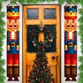 thumbnail image 3 of Porch Sign Christmas Door Sign, Christmas Nutcracker Hanging Banners Life Size Soldier Model Nutcracker for Front Door Fireplace Garden Indoor Outdoor Kids Party, 71" x 12", 3 of 6