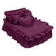 thumbnail image 1 of Cama en miniatura para casa de muñecas 1:6 con colchón, sábana, edredón y almohada para dormitorio Púrpura, 1 of 9