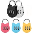 thumbnail image 1 of Candado de combinación, 5 piezas mini candado de combinación, candado de combinación, candado de combinación, duradero, alta seguridad, para maletas o mochilas (plata/azul/rojo/amarillo/negro) ER, 1 of 5