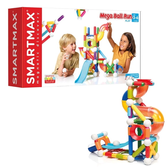 SmartMax Juego de Construcción de Tallo Magnético de 71 Piezas Mega Ball Run para Mayores de 3 Años