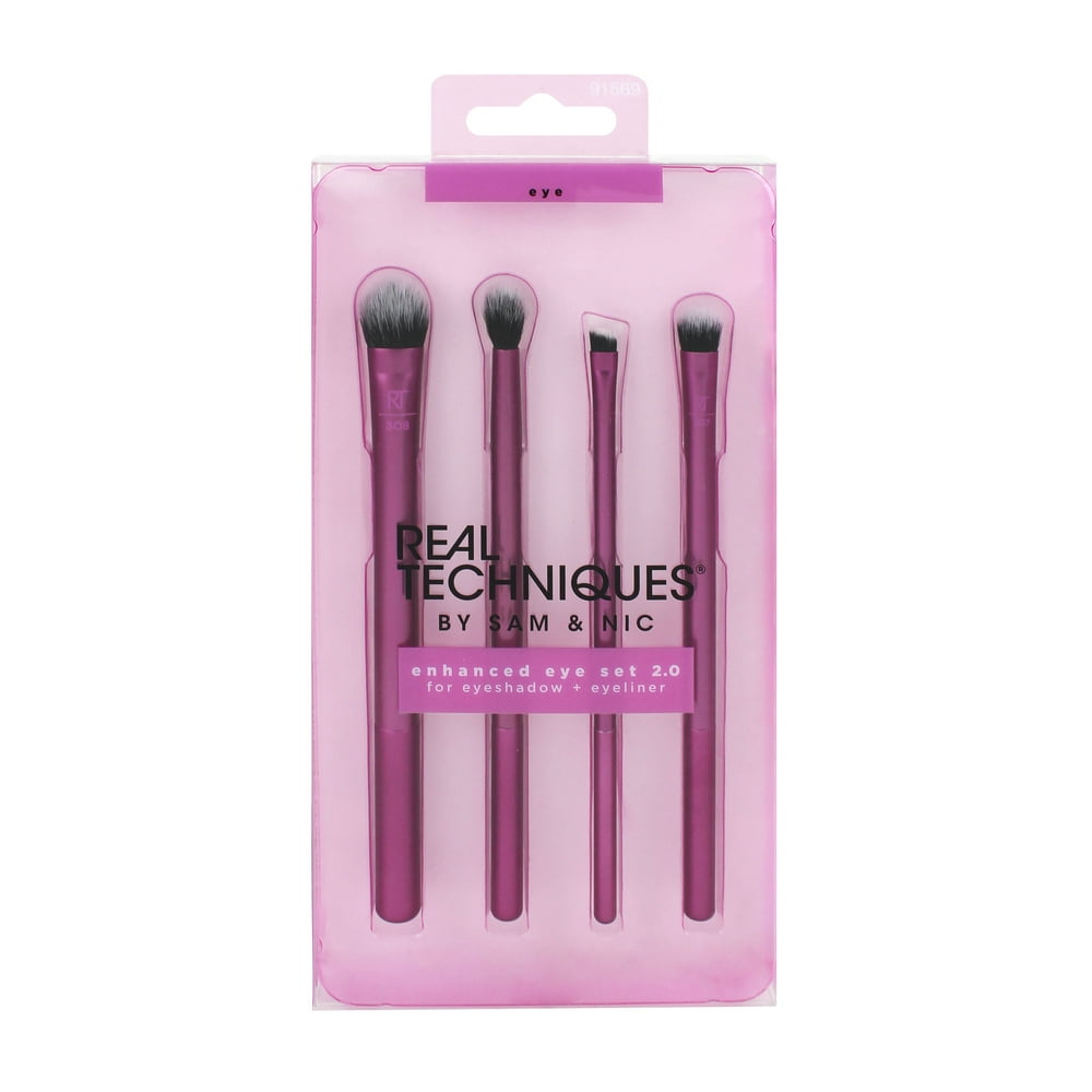 Real Techniques Enhanced Eye Makeup Brush Set, 4 Pcs