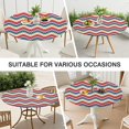 thumbnail image 7 of Colorful Geometric Chevron Pattern Round Fitted Tablecloth with Elastic Edge,Dining Table Cover Waterproof,Outdoor Round Tablecloth for Camping,Dining,Indoor and Outdoor, 7 of 7