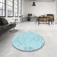 thumbnail image 3 of Ahgly Company Indoor Square Patterned Denim Blue Area Rugs, 5' Square, 3 of 6
