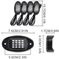 thumbnail image 2 of Plastic Car RGB LED Rock Light PU Lens Universal 150 Degree Anti-rust DIY IP67 Waterproof Underbody Lamp with Installing Screws 4 Lights, 2 of 9