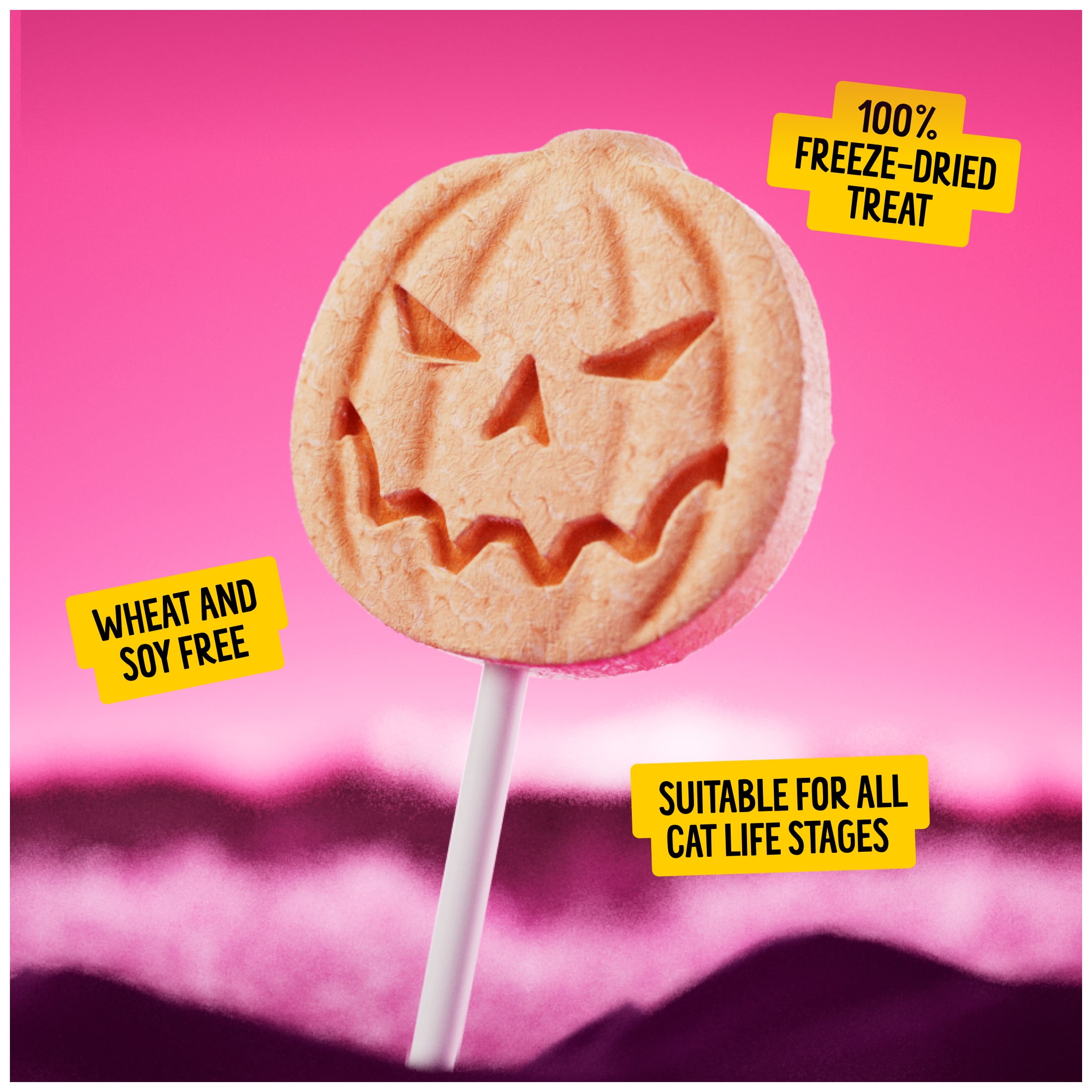 BONKERS Purrpops, Suçons pour chat à saveur de poulet lyophilisé édition Halloween, 4 unités